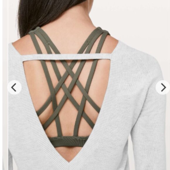 LULULEMON Unity Drop Back Gray Sweater | Cashmere Blend | Size 10 - Picture 6 of 6